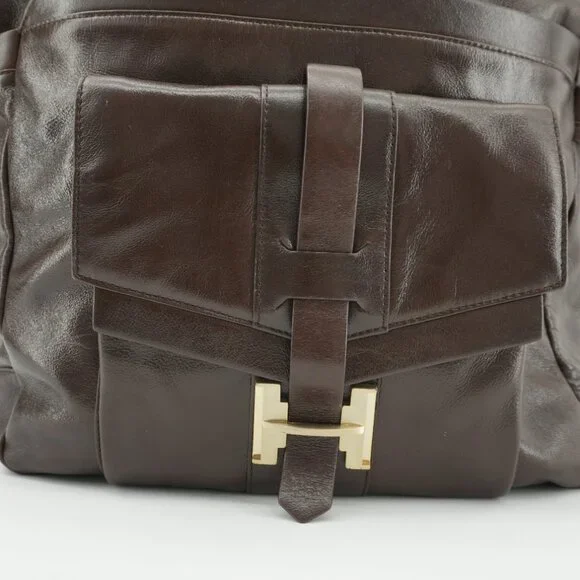 NWT Halston Heritage XL Bag Dark Chocolate Brown Travel Weekender Carry On Bag